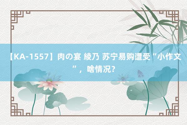 【KA-1557】肉の宴 綾乃 苏宁易购遭受“小作文”，啥情况？